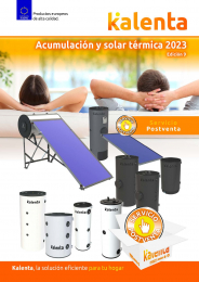 .. Tarifa Depósitos de Acumulación y Energía Solar Térmica 2023 KALENTA Edición 9